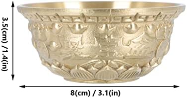 Happyyami decoração de casa moeda alar mesa cobre cobre decoração decoração decoração bacia de água registro de riqueza artesanato
