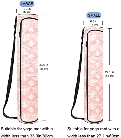 Cream coroas em sacos de tapete de ioga rosa