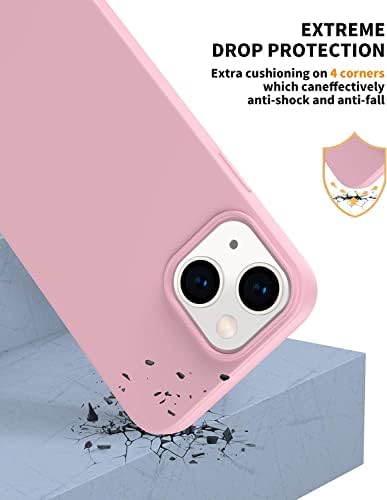 Amytor projetado para capa do iPhone 14 Plus, capa de telefone de choques de choque Silicone Ultra Slim com revestimento de microfibra