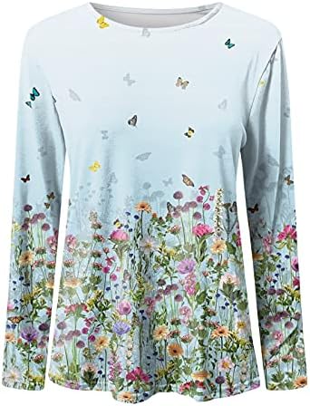 Deepclaoto camisetas dos namorados para mulheres, tops atléticos soltos túnica de túnica de verão floral de três
