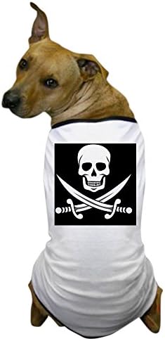 Caveira de Cafepress e espadas Jolly Roger Dog T-shirt Dog-shirt, roupas de estimação, fantasia engraçada de cachorro