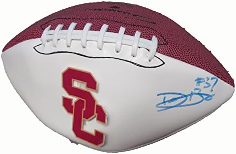 Dion Bailey autografou a USC Trojans Logo futebol com prova, foto da assinatura de Dion para nós, Seattle Seahawks, USC Trojans