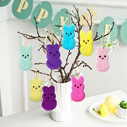 8 PCS Páscoa Bunny Peeps Ornamentos de coelho da Páscoa para decorações de festa da primavera da Páscoa - Mesa de casa Home Wall