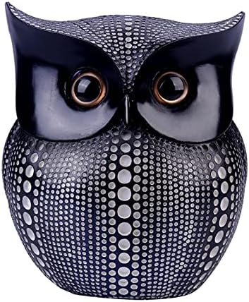 Zhjbd criativo Piggy Bank Owl Shaped Figura dinheiro Caixa de economia de moedas Decoração artesanal Caixa Casa colecionável