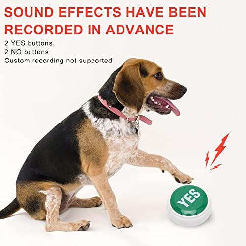 Caminher de treinamento portátil de animais de estimação, botões de cachorro 4pcs para comunicação, sim ou não efeito sonoro