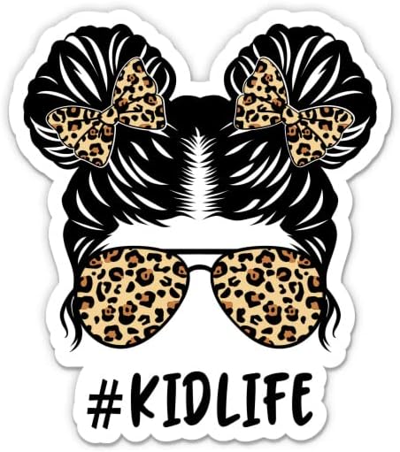#Kidlife leopard padrão adesivos fofos - 2 pacote de adesivos de 3 - vinil à prova d'água para carro, telefone, garrafa de água, laptop - adversário da vida da vida
