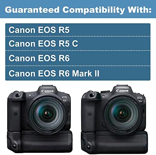 DSTE 4365C001 BGG-R10 GRIP DE BATERIA COMPATÍVEL PARA LP-E6, LP-E6N, LP-E6NH Bateria e Canon EOS R5, EOS R6, EOS R5 C câmera