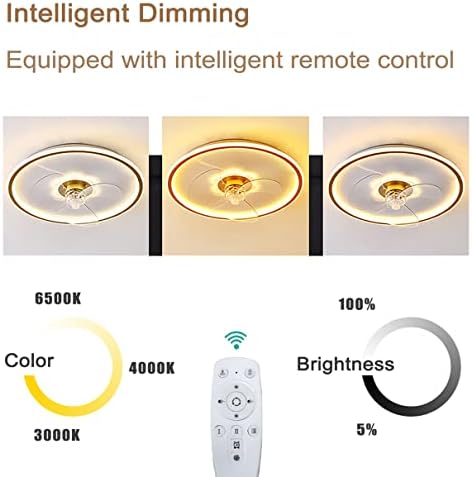 Lustres de cutyz, ventilador de teto com luzes leves 3 cores de luzes de teto de controle remoto silencioso de controle remoto