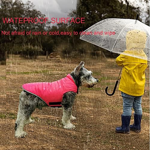 Casaco de cachorro reversível jaqueta fria jaqueta de cachorro à prova de vento à prova d'água para animais pequenos médios para