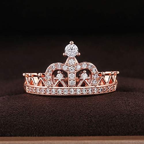 2023 Novo tamanho do anel de temperamento Tamanho da proposta 510 Lady Crown Rings elegantes de cobre Tamanho do anel de onda