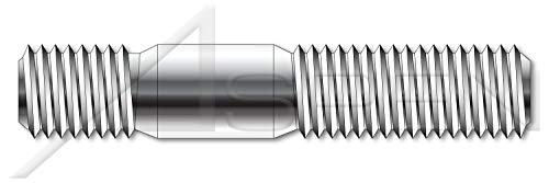 M8-1.25 x 55mm, DIN 938, métrica, pregos, extremidade dupla, extremidade de parafuso 1,0 x diâmetro, a2 aço inoxidável