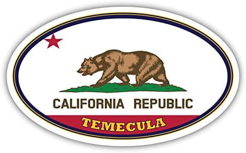 TEMECULA CITY California State Flag | CA FAGN RIVERSIDE CUIDO OVAL CORES DE CORES BUMPER DO BUMPER DE CARRO DE 3X5 POLEGADOS