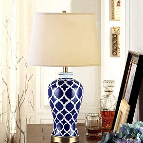 WSSBK Modern Home Art Deco Lâmpada de mesa, lâmpada de linho Cerâmica do abajur, adequado para sala de estar, quarto,