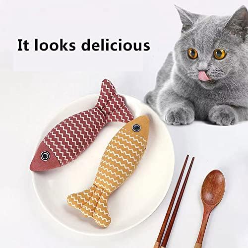 Q.y.home Cat Toys, Cat, mastigado com peixe ondulado, brinquedos para mastigar gatos