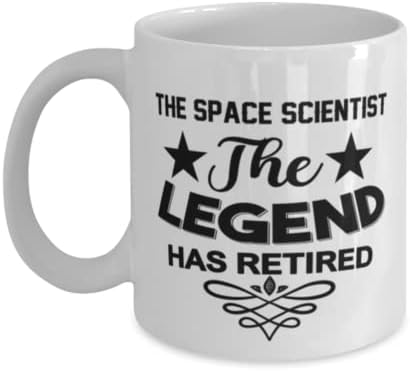 Caneca do cientista espacial, a lenda se aposentou, idéias de presentes exclusivas para o cientista espacial, copo de chá de caneca