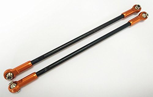 Suspensão traseira de aço duro Link superior 6x206mm montado com extremidades de alumínio - 2pcs laranja para traxxas