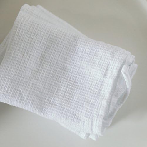 Panos de lavagem linenme x4 de linho, 12 por 12 polegadas, branco óptico