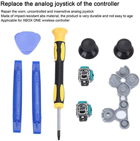 Kit analógico de joysticks, kit de reparo de thumbsticks chave de fenda de borracha condutora T8 para controlador sem fio