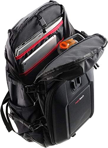 Backpack da câmera de ação da Navitech e kit de combinação de acessórios 8 em 1 com tira de tórax integrada-compatível com