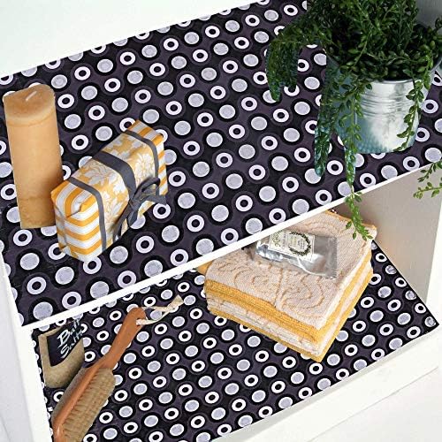 Kuber Industries Polka Dots Design PVC Wardrobe Kitchen Guter Shelf tapete 10 mtr roll -CTKTC14486