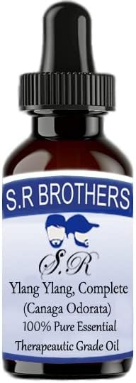 S.R Brothers Ylang Ylang, Complete Puro e Natural Telapeatic Grade Essential Oil com conta -gotas 50ml