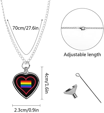 Eu amo bandeira arco -íris gay lgbt orgulho de animal de estimação colar de urna de grama de cremação de joias de jóias