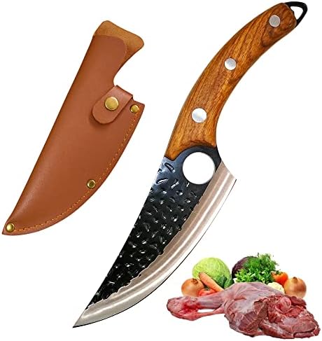 Faca de faca viking Ultimo Knife, Cleaver super afiado com açougueiro de aço de bainha para carne, faca de chef japonesa feita à