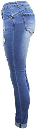 Calça de suor para mulheres com bolsos Jean shorts Mulheres Hole Hole
