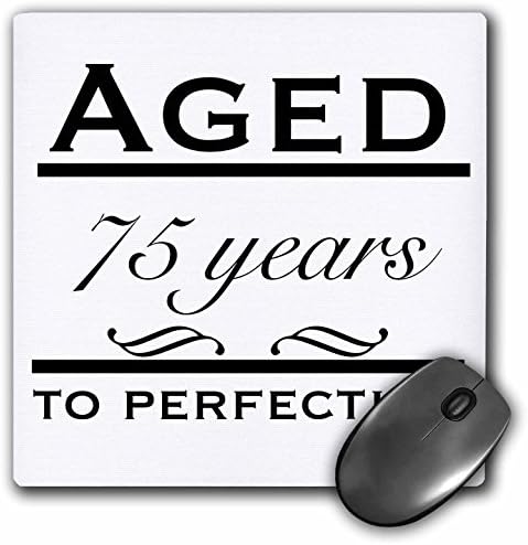 3drose LLC 8 x 8 x 0,25 polegadas mouse pad, com 75 anos de perfeição feliz 75º aniversário