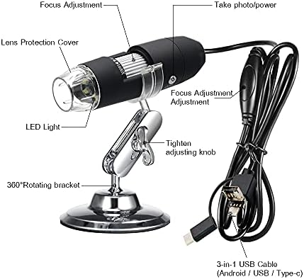 Ligna do microscópio de zoom digital USB com a função OTG 8 LIMPELAGEM LENTE LIMPE