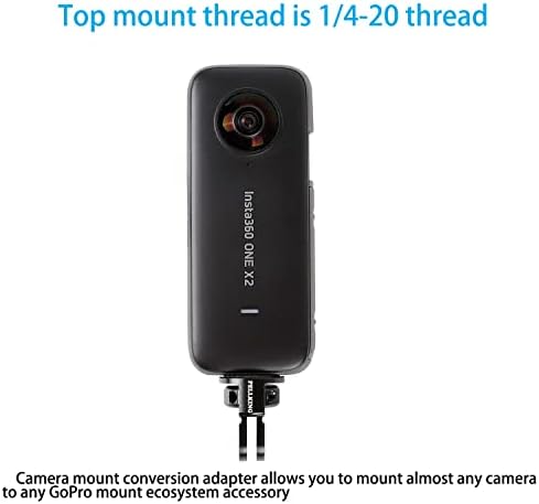 Adaptador da cabeça do adaptador de 1/4 , adaptador da câmera da cabeça, adaptador de conversão de liga de alumínio CNC para Insta360 One X3 X2 X/DJI Pocket 2/GoPro Acessórios para câmera
