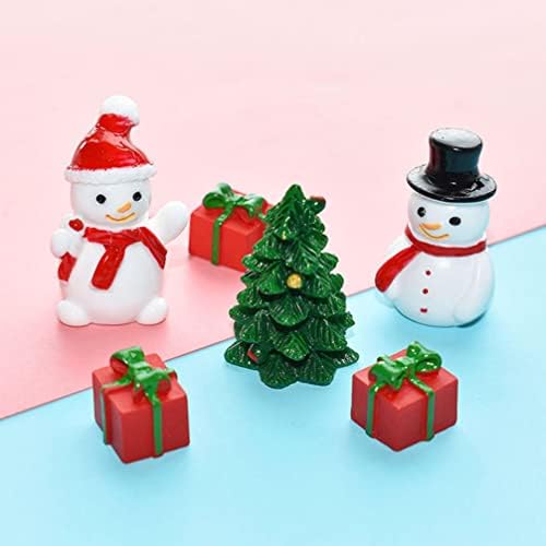 Toddmomy 10pcs Ornamento de Micro paisagem de Natal, figuras de boneco de neve de mini resina de Natal com cartola para caçadores