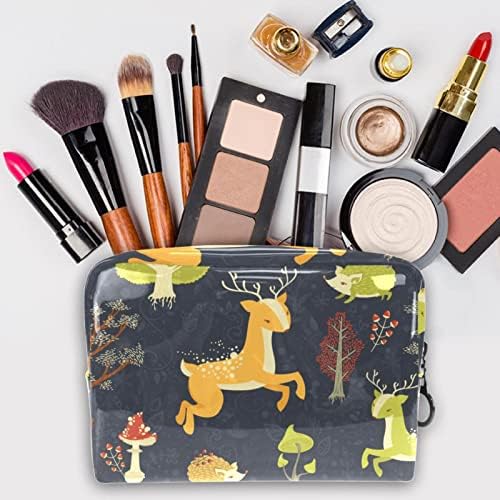 Tbouobt Gifts for Men Mulheres Bolsas de maquiagem bolsa de higiene pessoal Pequenos sacos de cosméticos, Animal de outono da floresta