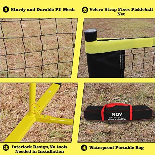 NQV Pickleball Conjunto com rede, pickleball, pickleball com 4 pás e rede, pickleball com rede e remos, líquido de pickleball portátil