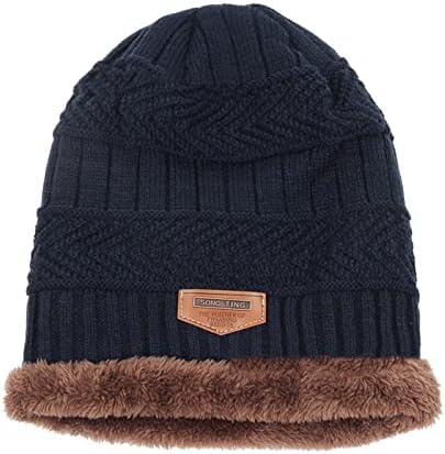 Homens com lã de malha de malha, chapéus contrastem a moda quente de inverno para mulheres chapéus de inverno