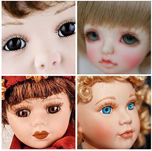 40 peças cílios de boneca para artesanato acessórios de boneca tiras de cílios bjd cílios falsos cílios de boneca de boneca