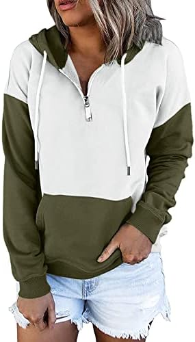 Hoodies leves de Narhbrg para mulheres coloridas com capuz de moletom com zíper de zíper com calça de manga comprida com bolsos