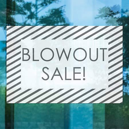 CGSignLab | Blowout Sale -Stripes White Janela se apegando | 30 x20