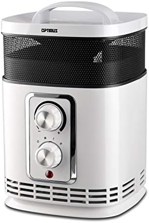 Optimus H-7232 aquecedor elétrico, dimensões: 9,50 x 5,70 x 12,20 polegadas, branco, 6 peças