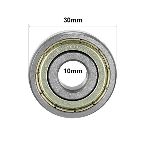 Uxcell 6200zz rolamentos de esferas de ranhura profunda de 10 mm 30 mm od 9mm de aço cromado de espessura 2pcs de aço cromado