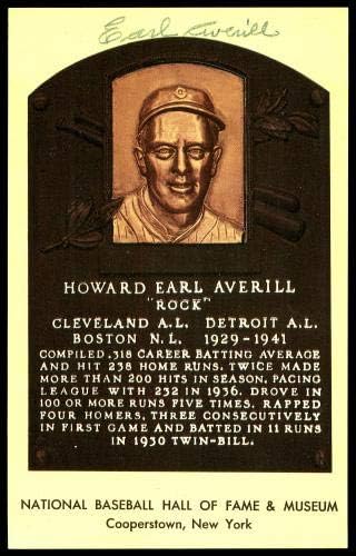 Earl Averill autografou o cartão postal da placa HOF Cleveland Lot of 50 SKU 172594 - assinaturas de corte da MLB