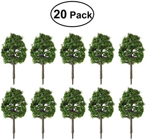 Vorcool mini árvore 20pcs Model árvores de cenário modelo Modelo de plástico layout artificial Diorama da floresta tropical, construindo