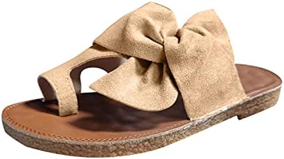 Slippers for Women Summer Summer Casual Aberto dos dedo do dedo do pé sólido cor de cor de arco-arco sandálias planas confortáveis,