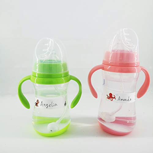 Baby Bottle Lables ， Creche rótulos à prova d'água ， Escreva tamanhos variados e laminadores auto-laminantes