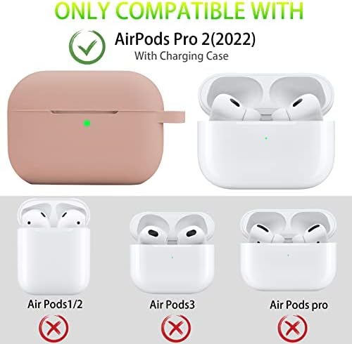 Oleband AirPods Pro 2ª geração Caso com chaveiro Bling Keychain, Silione Protective e Tampa Anti-Lip para Apple AirPod Pro 2, LED