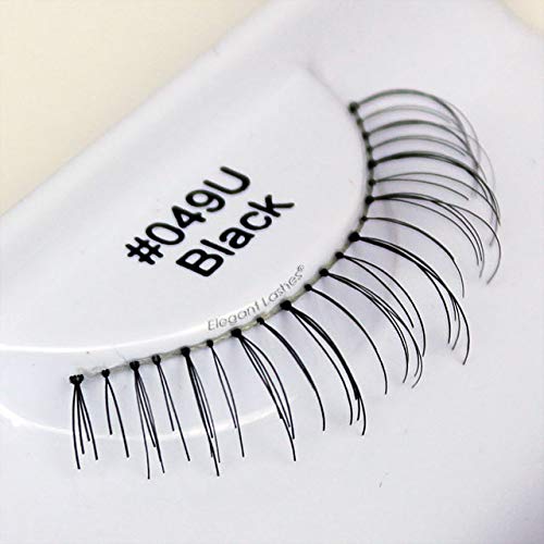 Lashes elegantes 049 Black | Cabelo humano premium sob/inferior/inferior cílios