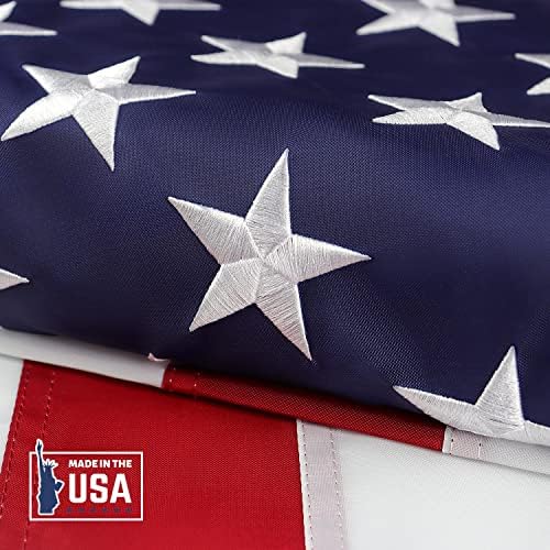 Esta bandeira americana de 5x8 pés ao ar livre feita em estrelas bordadas dos EUA, nylon pesado, listras costuradas,