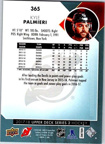 2017-18 Upper Deck Series 2 #365 Kyle Palmieri New Jersey Devils Hockey Card