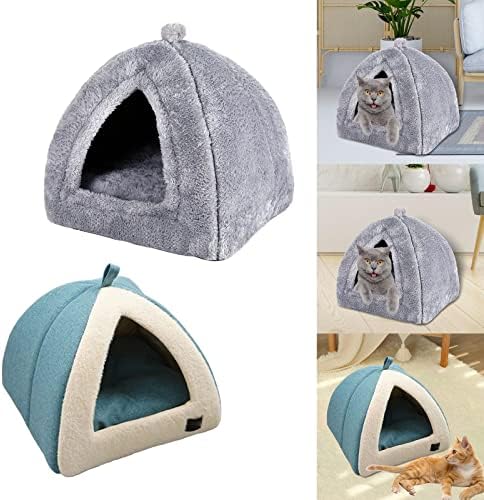 Colcolo 2 × Gato de cama de estimação macio com canil de tenda de animais de estimação para gatinhos de cachorro gatos internos