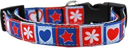 Mirage Pet Products 125-262 CT Stars and Hearts Nylon Cat Security Dog Collar